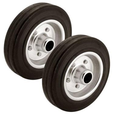 Imagem de 2 Rodas De Borracha Maciça 8" Rodizio Carrinho Carga 200Kg - KYE