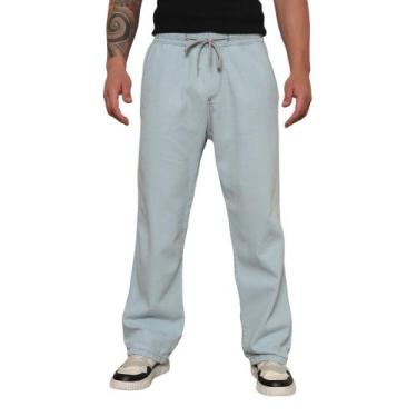 Imagem de Calça Jeans Balão Masculino Perna Reta - Volgue, Jeans claro, GG