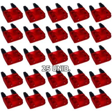Imagem de Kit Fusível Automotivo Lamina Mini 25 Peças 10 Amperes - Tech One