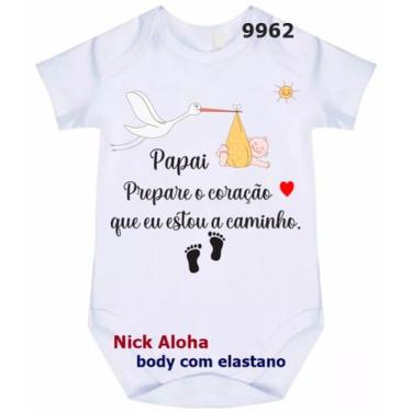 Imagem de body bebê papai prepare o coração que eu estou a caminho cód 9962 - ni