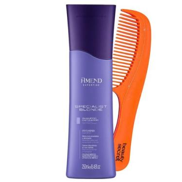 Imagem de Kit Shampoo Amend Matizador Expertise Specialist Blonde 250ml e Pente 