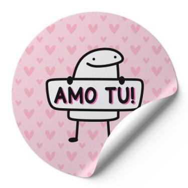 Imagem de 120 Etiquetas Redondas Adesivos Para Cliente Meme Bentô Dia Dos Namora