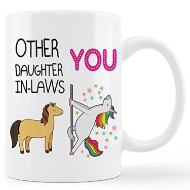 Imagem de kunlisa Caneca de presente de nora, outra cunhada vs você caneca de cerâmica - Caneca de café de 325 ml xícara de café e leite, caneca de chá, nora, enteada, aniversário, formatura, Natal, padrasto