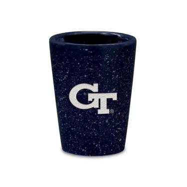 Imagem de Rico Industries NCAA Georgia Tech Yellow Jackets - Copo de tiro de cerâmica GT 59 g para fãs, gravado a laser na cor do time, vidro de dose única