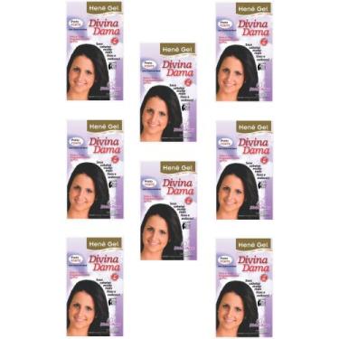 Imagem de Hene Em Gel Jaborandi 10x180gr Divina Dama Preto Forte (Preto Azulado)