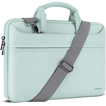 Imagem de DOMISO Bolsa de ombro para laptop de 14 polegadas para mulheres e homens, bolsa de viagem de negócios, trabalho, computador Chromebook, pasta, compatível com MacBook Air/Pro de 15 polegadas, HP Dell