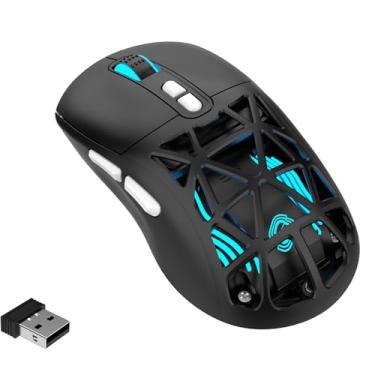 Imagem de FD Mouse para jogos sem fio, mouse macro programável RGB recarregável, 10.000 DPI, Tri-Mode 2.4GHz/BT 5.0 com fio, bateria embutida de 3,7 V 500 mAh para laptop, desktop, PC, MacBook Chromebook -
