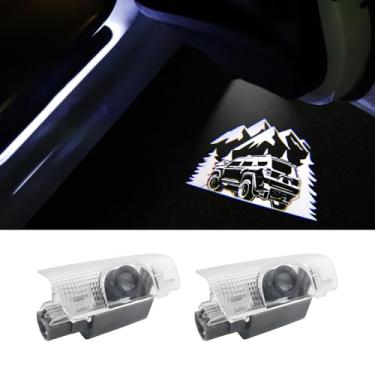 Imagem de 2 peças de luzes com logotipo de porta de carro HD que nunca desbotam, compatíveis com 4Runner 2010-presente, projetor de cortesia de LED, lâmpada de boas-vindas a laser, kit de acessórios de carro