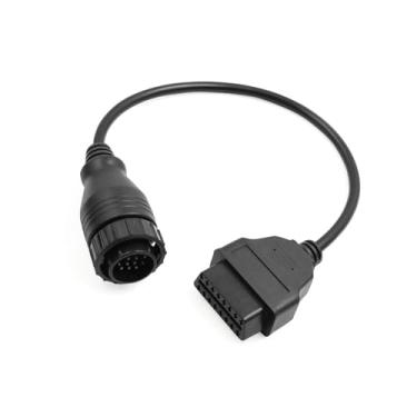 Imagem de Hihaha Cabo conector adaptador de diagnóstico OBDII OBD2 de 14 pinos para 16 pinos para leitura de informações de diagnóstico do scanner para material durável Mercedes-Benz