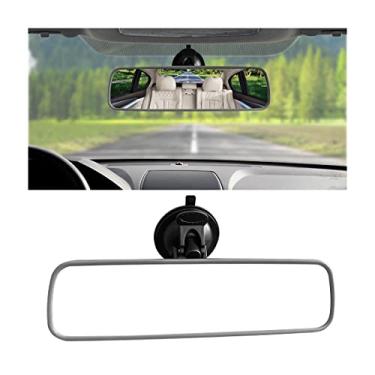 Imagem de Espelho retrovisor automático de 24 cm com ventosa, universal antirreflexo ajustável para caminhão, SUV (preto/cinza)