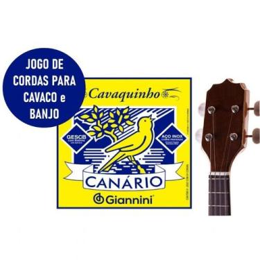 Imagem de Encordamento Para Cavaco Cavaquinho Canario Giannini Aço Inox Com Boli