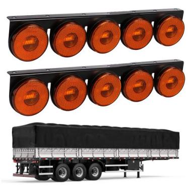 Imagem de 2 Lanternas 5 Marias Carreta LED Âmbar 85mm Saída Fios - DW Componente
