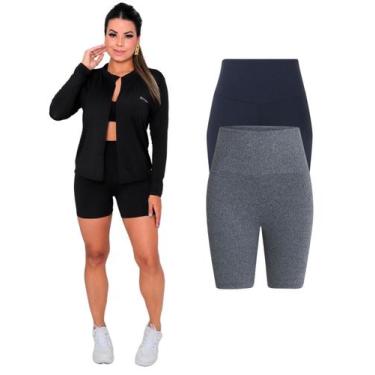 Imagem de Kit Com 2 Bermuda Short Legging Academia Fitness Feminina - Sunset Con