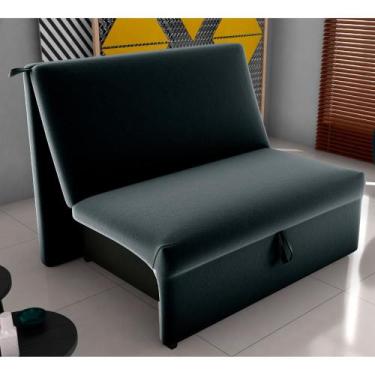 Imagem de Sofá Cama 2 Lugares Belize Veludo Inca Preto - Mais de Casa