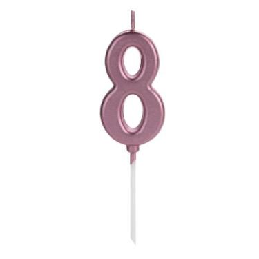 Imagem de Vela Aniversário Pick Rosé Gold Número 8 - 01 unid - Não informado