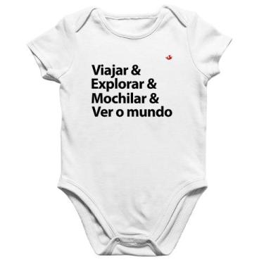 Imagem de Body Bebê Algodão Viajar & Explorar & Mochilar & Ver o mundo - Foca na