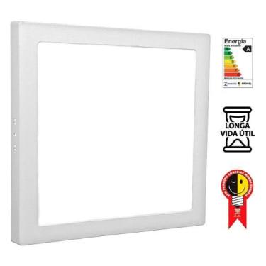 Imagem de Luminária Plafon 25w Quadrado Sobrepor Super Led Branco Frio - Sensolu