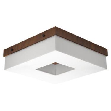 Imagem de Plafon em Madeira e Acrílico com Centro Recuado 30X30cm 4X E27 - ADM -