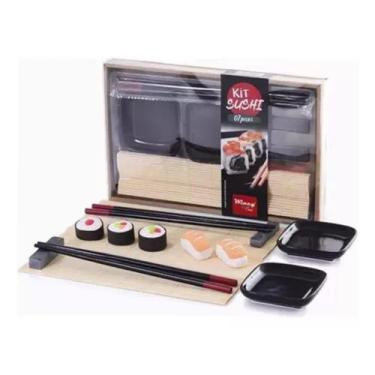 Imagem de Conjunto Para Sushi Nara 7 Peças Cor Preto - Wincy