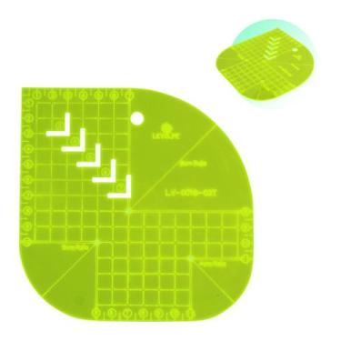 Imagem de Régua Caixa Leite Gabarito Curva Quadrado 15x15 Verde - Levolpe