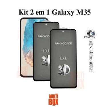 Imagem de Kit 2UN Película 3D de Vidro Privacidade para Samsung Galaxy M35 - LXL