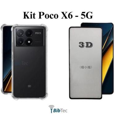 Imagem de Kit para Poco X6 / X6 Pro  Capa Anti Impactos + Pelicula 3D de Vidro X