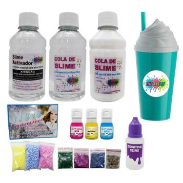 Imagem de Kit Completo Fazer Slime Quite Barato Slime - Ine Slime, Copo azul
