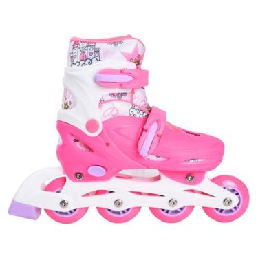 Imagem de Patins in Line Infantil Princess Lulie Sport ML005 Rosa com Acessórios