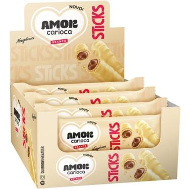 Imagem de Display chocolate Amor Carioca Branco Sticks com 16 unidade - Neugebau