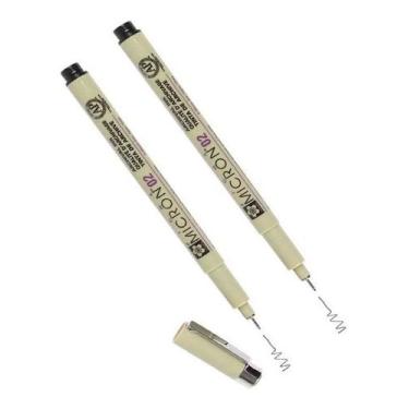 Imagem de 2X Marcador Tecnico Pigma Micron 02 Preto Sakura
