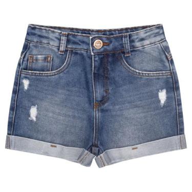 Imagem de Shorts Juvenil Look Jeans Barra Dobrada Jeans, 6
