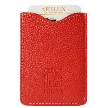 Imagem de Porta Cartão Anti Furto em Couro Artlux 5003, Vermelho