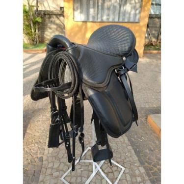 Imagem de Sela Australiana Gel  em couro resistente cela completa para passeio c