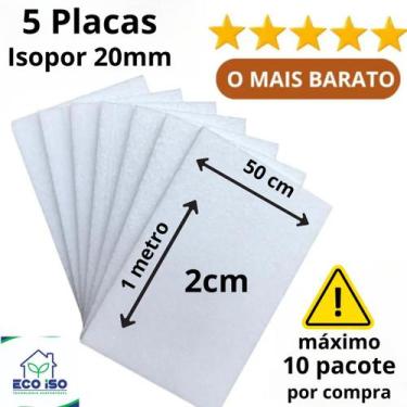 Imagem de 5 Placas de Isopor 20mm 100cm x 50cm x 2cm Forro - ECO ISO - 360.DIGIT