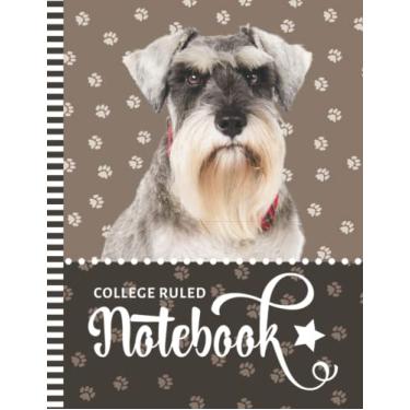 Imagem de College Ruled Notebook: Large 8.5x11 Composition Book / 100 Sheets (200 Pages) / Numbered Pages/Note Taking Gift For Back To School - Writing/Mini Schnauzer Puppy Dog Photo on Paw Print Pattern