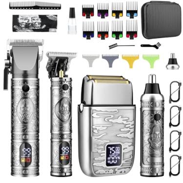 Imagem de GSKY Máquina de Cortar Cabelo para Homens, Aparador de Barba Profissional para Homens, Kit de Aparar Barba, Conjunto de Máquinas de Cortar Cabelo e Aparadores, Kit de Corte de Cabelo, Navalha Elétrica, Kit de Tratamento Masculino, Máquinas de Barbear para Homens