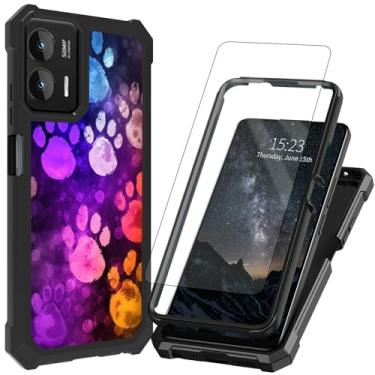 Imagem de ACWDMKH Capa para Motorola Moto G-Stylus-5G-2024 com protetor de tela, estrutura de camada dupla, capa de proteção à prova de choque de TPU para Moto G Stylus 5G 2024, impressões coloridas de patas