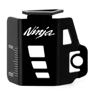 Imagem de Mokiton Tampa de proteção de óleo da bomba do reservatório de fluido de freio traseiro da motocicleta compatível com K.awasaki Ninja 650 400 300 250 1000 1000SX todos os anos | Protetores de tanque de