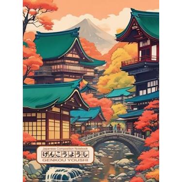 Imagem de Japanese Composition Notebook, Genkou Youshi: Horizontal Writing Practice, Basic Japanese Manuscript Paper
