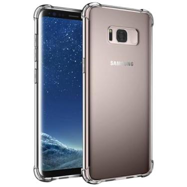 Imagem de Wanyuexes Capa para Galaxy S8, para Samsung S8 SM-G950U, capas de telefone de TPU macio e transparente, capa protetora de silicone fina à prova de choque transparente para Samsung Galaxy S8