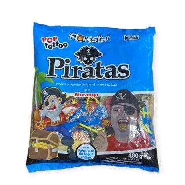 Imagem de Kit 2 pacotes Pirulito Tattoo Piratas tatuagem língua 400g - Blook
