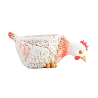 Imagem de Ｂｅｓｇａ Vaso de plantas de animais mini vaso de flores engraçado bonito flor de páscoa plantador estátua de resina para decoração de mesa ao ar livre peitoril, Frango