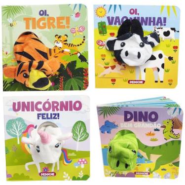 Imagem de Kit Com 4 Livros Dedoche Interativos Cartonados Coleção Dedinhos Fanto