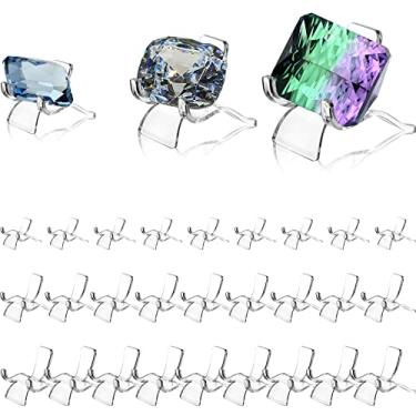 Imagem de Lyellfe 30 Pieces Mini Acrylic Easel Stand, Rock Display Stand in Assorted 3 Size, Clear Plate Holder Display Stand for Coins, Trading Cards, CDs or Other Collections
