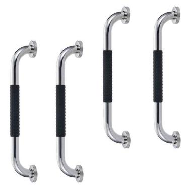 Imagem de Barra de Apoio 30cm Inox Suporte Antiderrapante Kit 4 unidades Criança