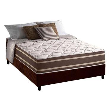 Imagem de Conjunto Box Casal: Colchão Molas Superlastic Duo Sono + Base Crc Suede Brown (138x188)