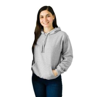 Imagem de Blusa Moletom Canguru com Capuz Liso Feminino Juvenil-Feminino