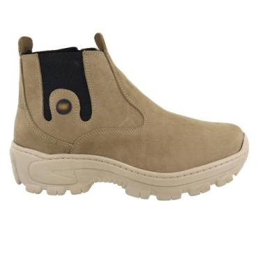 Imagem de Botina Masculina Bota Couro Sola Muito Leve Agro Ketter Boots, Areia, 