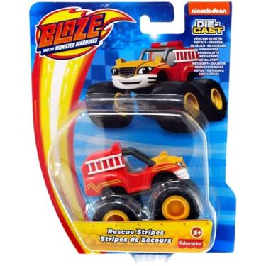 Imagem de Carrinho de metal fundido com listras de resgate da Nickelodeon Blaze & The Monster Machines, para crianças a partir de 3 anos, 6,3 cm