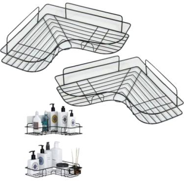 Imagem de Suporte de Canto Adesivo Porta Shampoo Condicionador Prateleira de Parede Para Box Banheiro